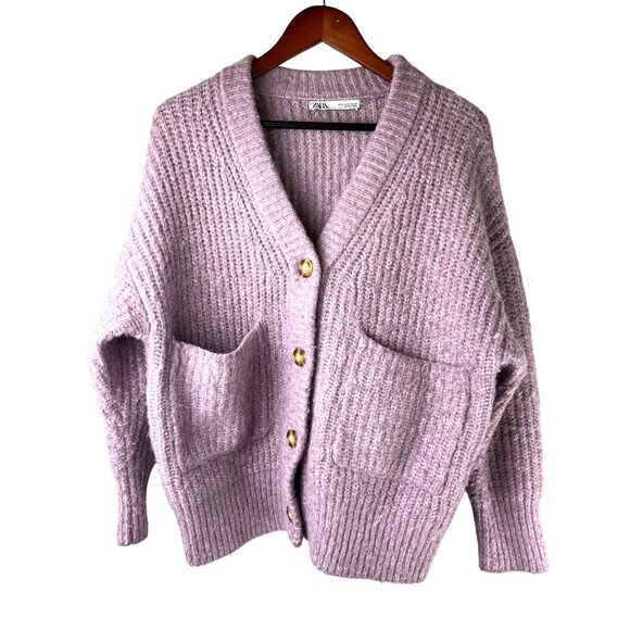 Easter Cottage Grandma ZARA  Patch Pockets Knit Cardigan Sweater, Women's Small - Picture 1 of 8